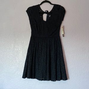 Sequin Hearts Navy Blue Lace Dress